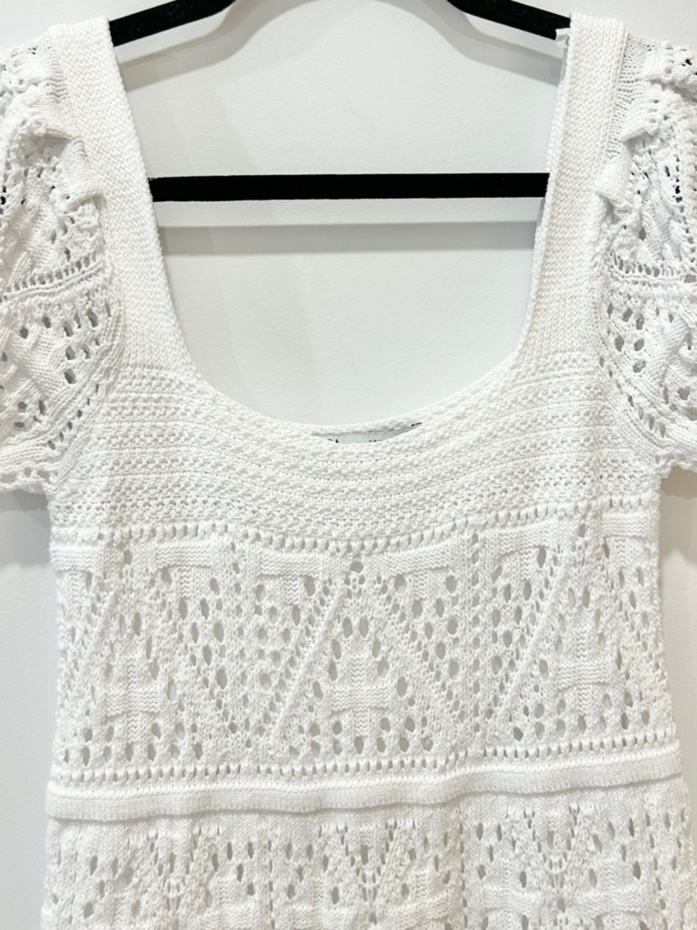 Zara White Crochet Style Dress - Picture 4 of 4
